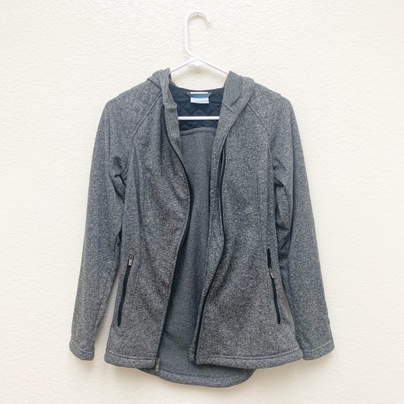 Columbia fleece lined grey hoodie zip up sweater - Picture 4 of 4